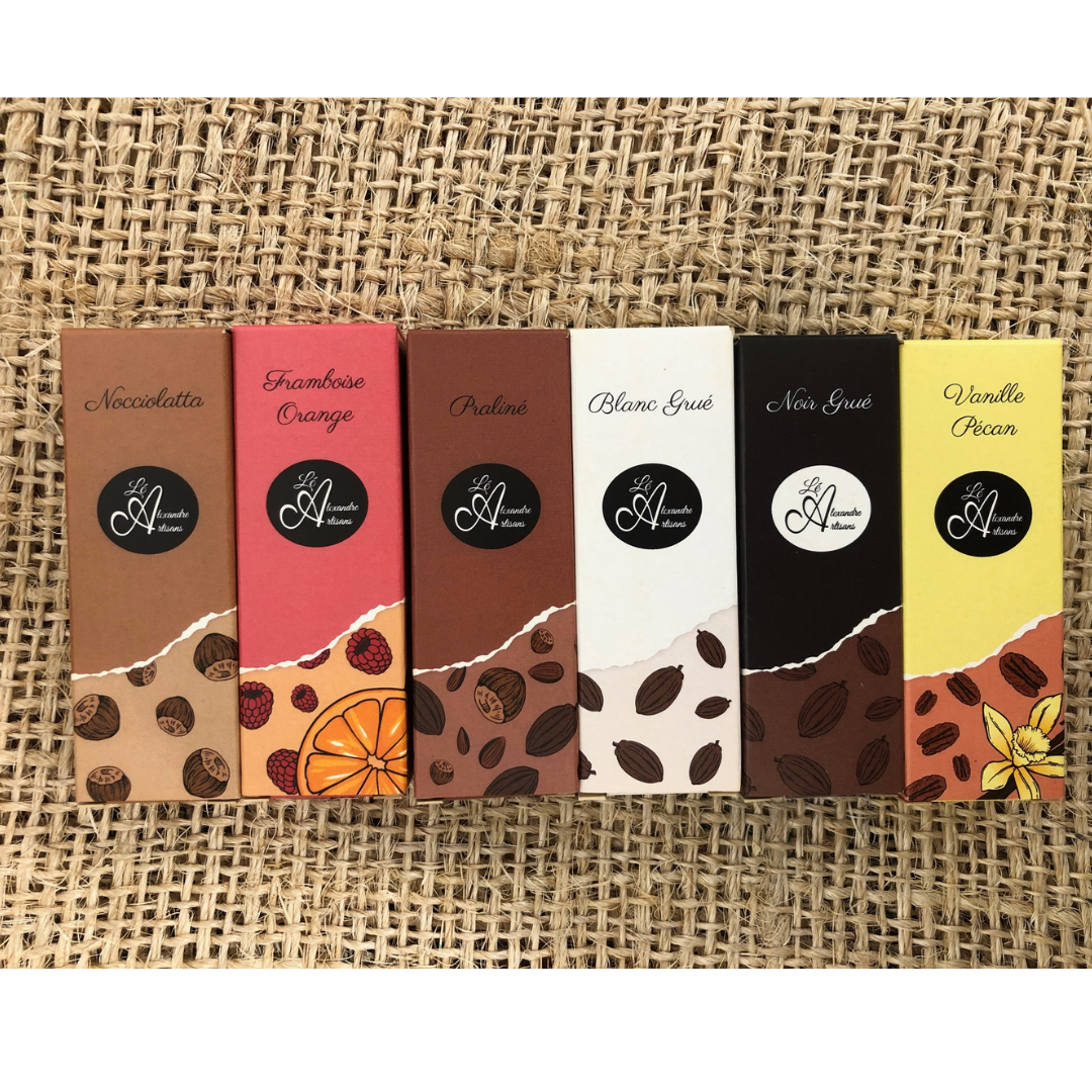 Coffret de 6 barres chocolatées
